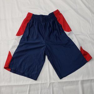North 15 Men’s Red, White and Blue Polyester Basketball Shorts Large